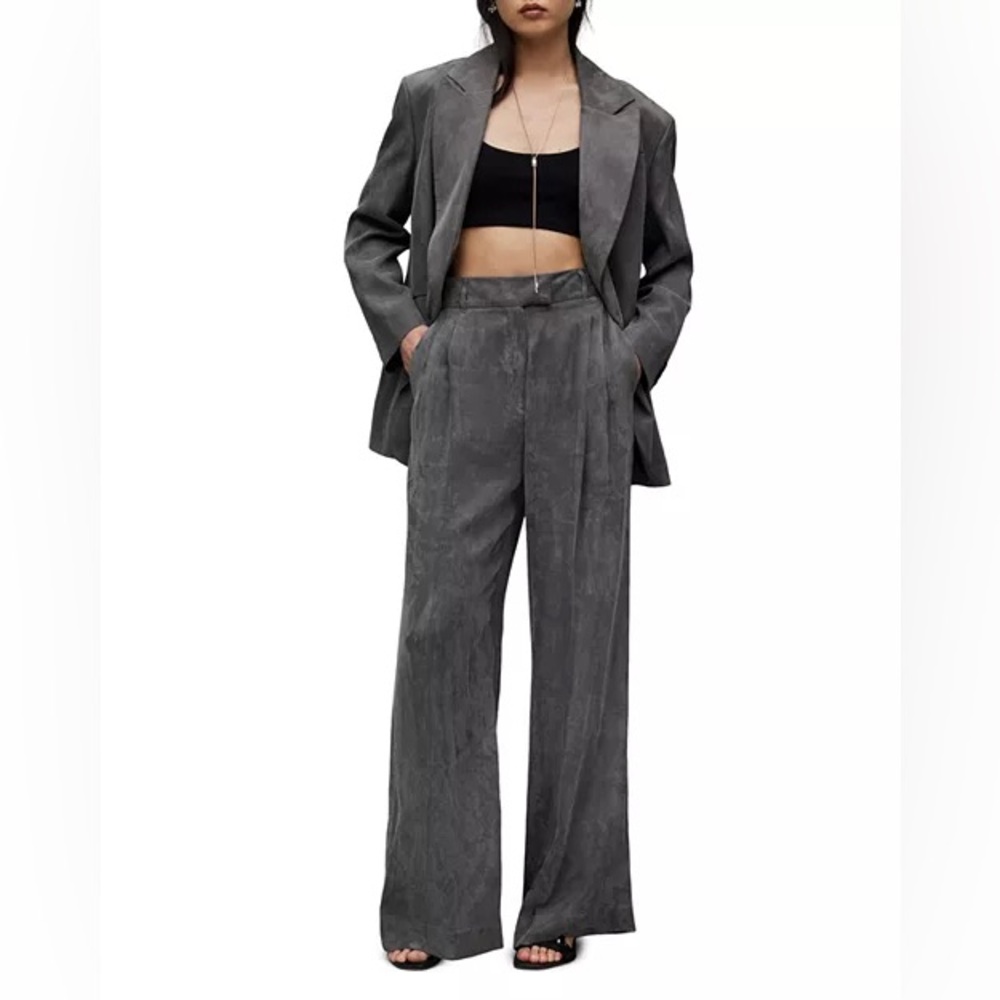 AllSaints The Elle Pants In Grey Size 6 New - Picture 2 of 12